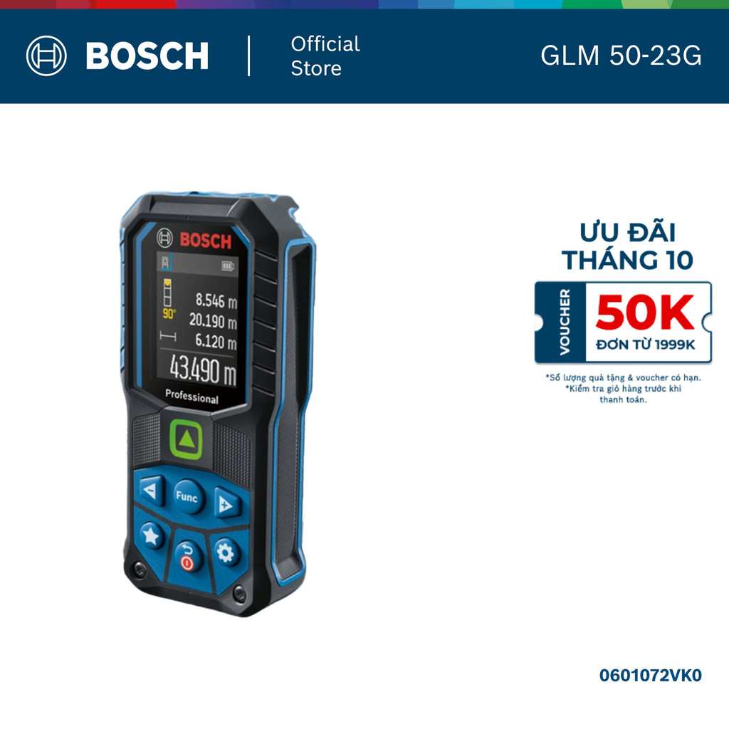 Máy đo khoảng cách Bosch laser xanh GLM 50-23 G