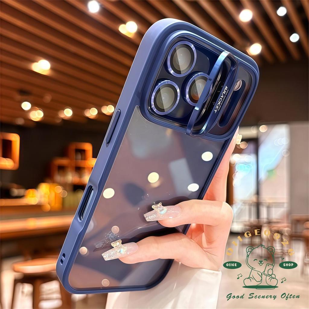 【 Ốp lưng iPhone17 】 Giá đỡ ống kính nhạy cảm màu cam Vỏ điện thoại iphone17 Pro Max 16 15 14 13 12 11 cho vỏ iPhone Vỏ mềm silicon TPU chống sốc