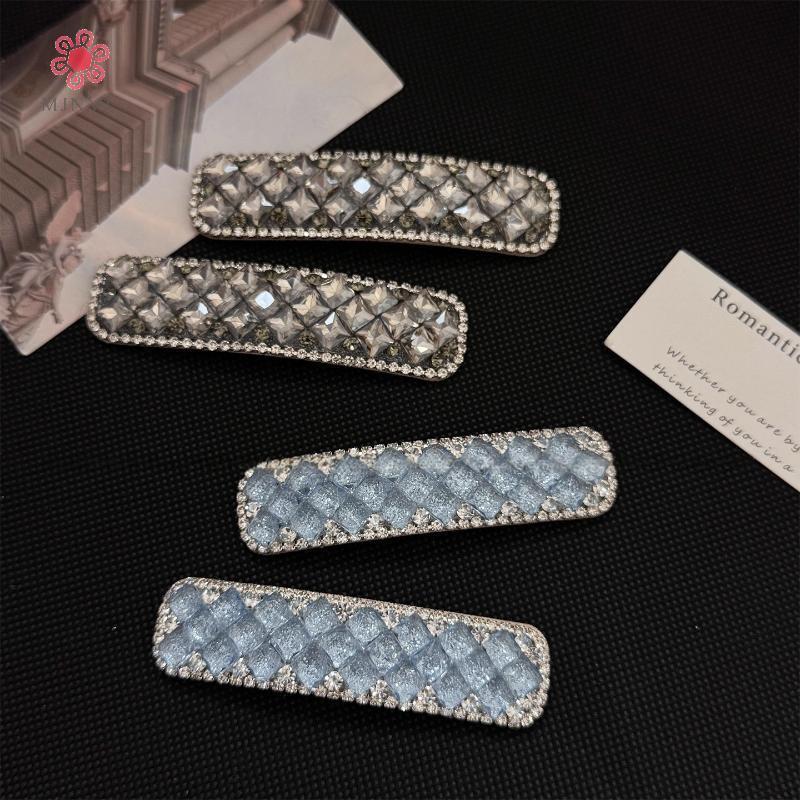 Kẹp tóc pha lê sang trọng với đá zircon đa sắc, phụ kiện thời trang mới