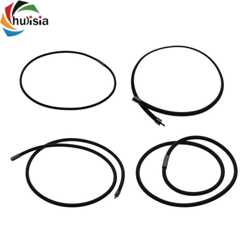 Dây cao su màu đen 4mm Vòng cổ bạc Khóa móc Unisex Trang sức DIY