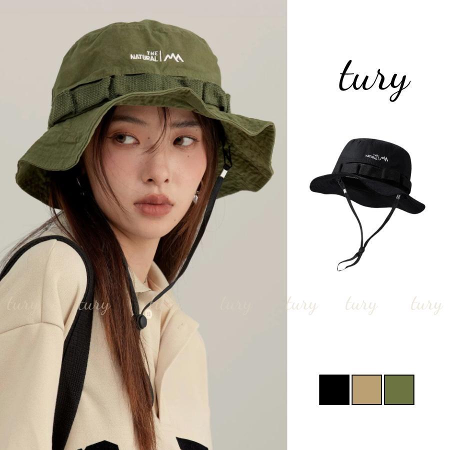 Mũ Tai Bèo Unisex Nam Nữ - Tury - Mũ Bucket Vành Ngắn Thêu 'The Natural' Phối Dây - NV043