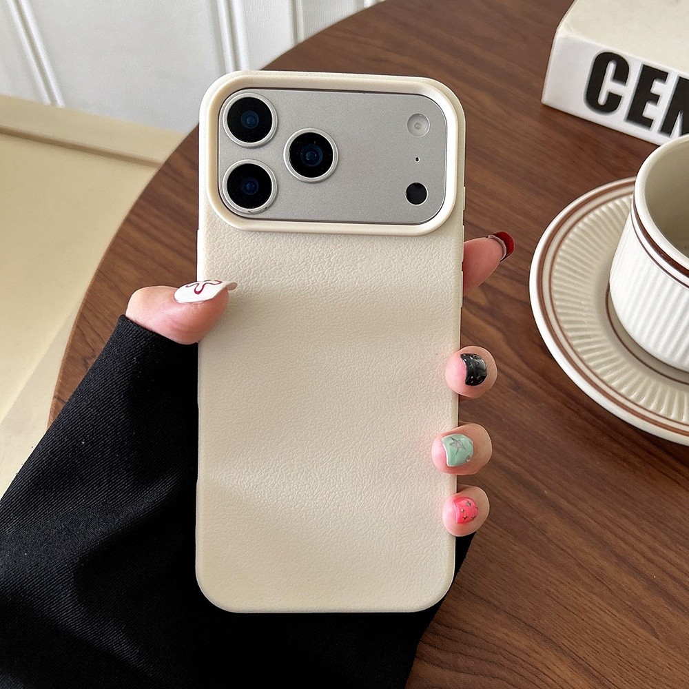 Ốp điện thoại bằng da vải thiều cho iPhone 17 Pro Max 17 Air 16 Plus 15 14 13 12 11 Vỏ bảo vệ chống sốc