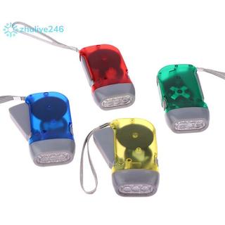 < zhuliye246 > Đèn LED ép tay Dynamo Crank Power Wind Up Đèn pin tự tạo Đèn cắm trại Đồ dùng gia đình ngoài trời
