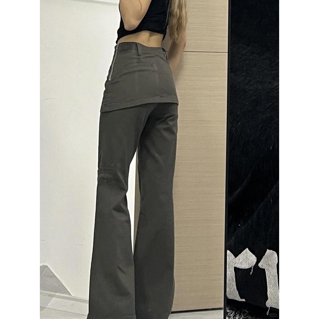 Quần Jean Chân Rộng Hai Mảnh Plus Size Style Y2K, Thời Trang Dạo Phố