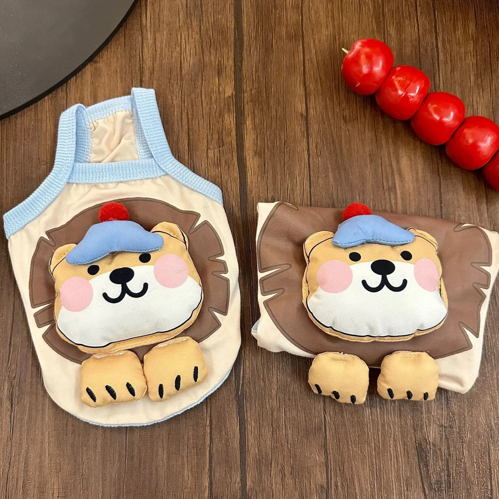 Teddy Bichon Pet Camisole Búp bê ba chiều dễ thương Mùa hè Quần áo chó mèo mỏng Quần áo cho chó nhỏ