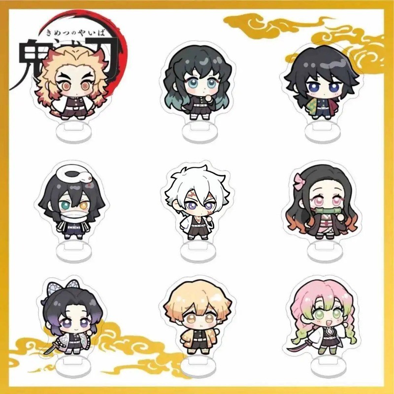 Anime Demon Slayer Acrylic Stand 5cm Character Tokitou Muichirou Kanroji Mitsuri Uzui Tengen Cartoon Cosplay Pendant Acc