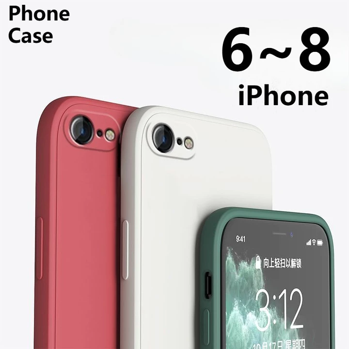 Ốp Điện Thoại Silicon Lỏng Siêu Mỏng Cho Apple iPhone 8 7 6 6s Plus SE 2022 2020 Chống Sốc Mềm TPU Silicon Bảo Vệ Ốp Lưng Cho iPhone8 iPhone7 iPhone6 Ốp lưng