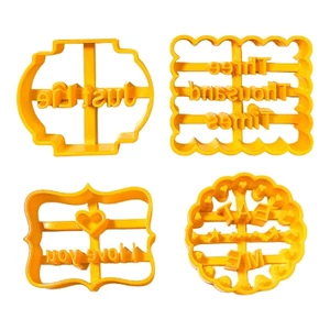 Cc Gói 4 Dụng cụ cắt bánh quy ABS Dụng cụ làm bánh sáng tạo với thiết kế lễ hội cho hoạt động gia đình