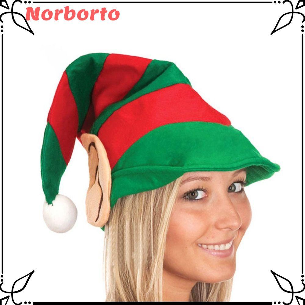 NORBORTO 5 Chiếc Mũ Người Yêu Tinh Giáng Sinh Đảng Mũ Xmas Đạo Cụ Dự Tiệc Thiết Kế Sọc Đỏ Và Xanh