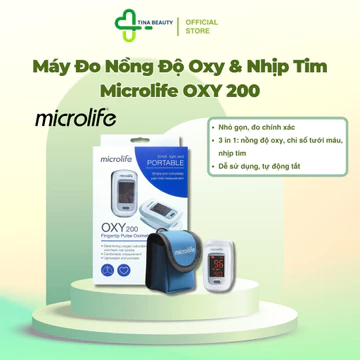 Máy đo nồng độ 0xy trong máu và nhịp tim Microlife 0XY 200 chính hãng - kèm bao đựng máy