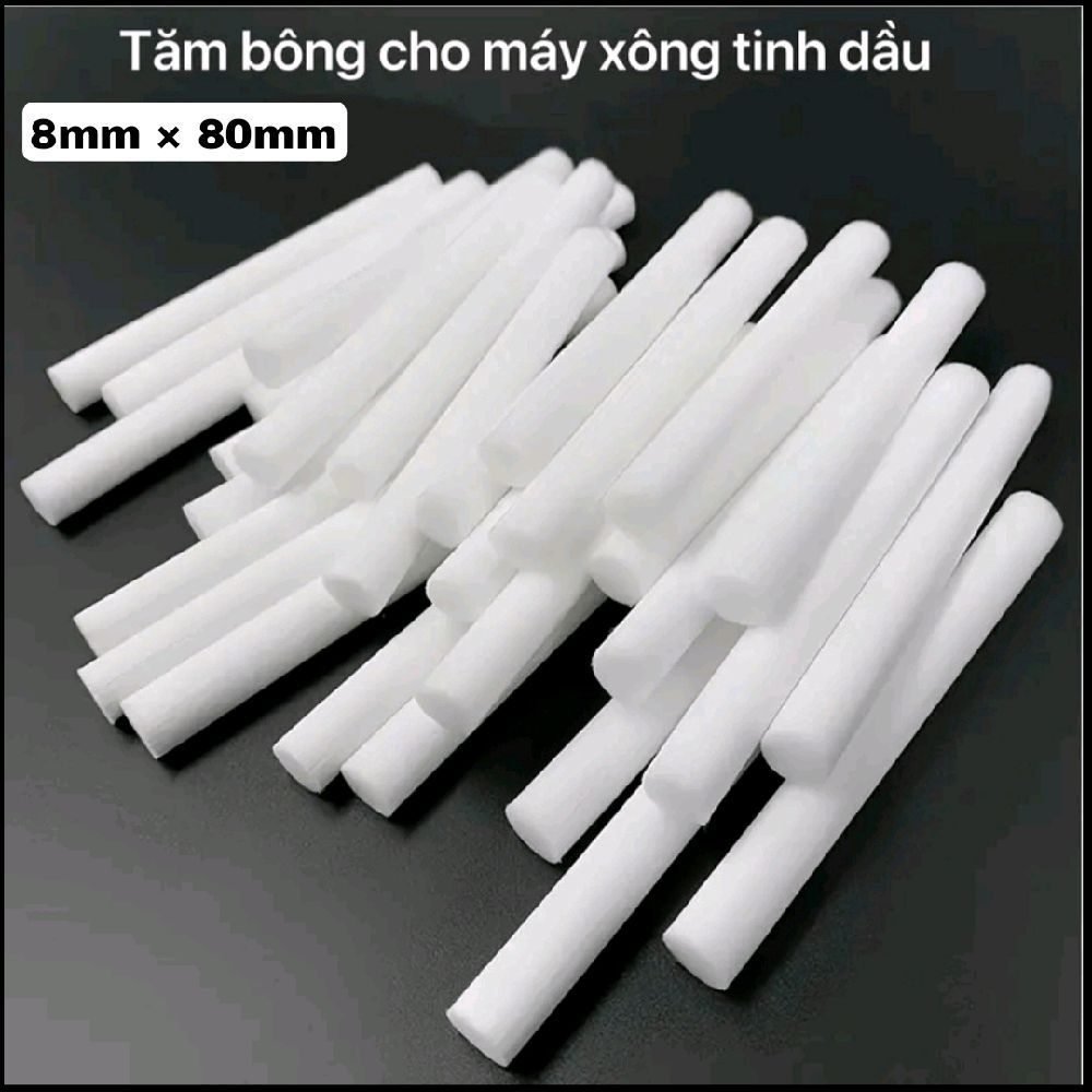 (Combo 10 tăm bông) Lõi tăm bông thay thế máy xông tinh dầu 220ml, máy Pw 20, máy Pw 23 kích thước 8.4cm × 0.7cm