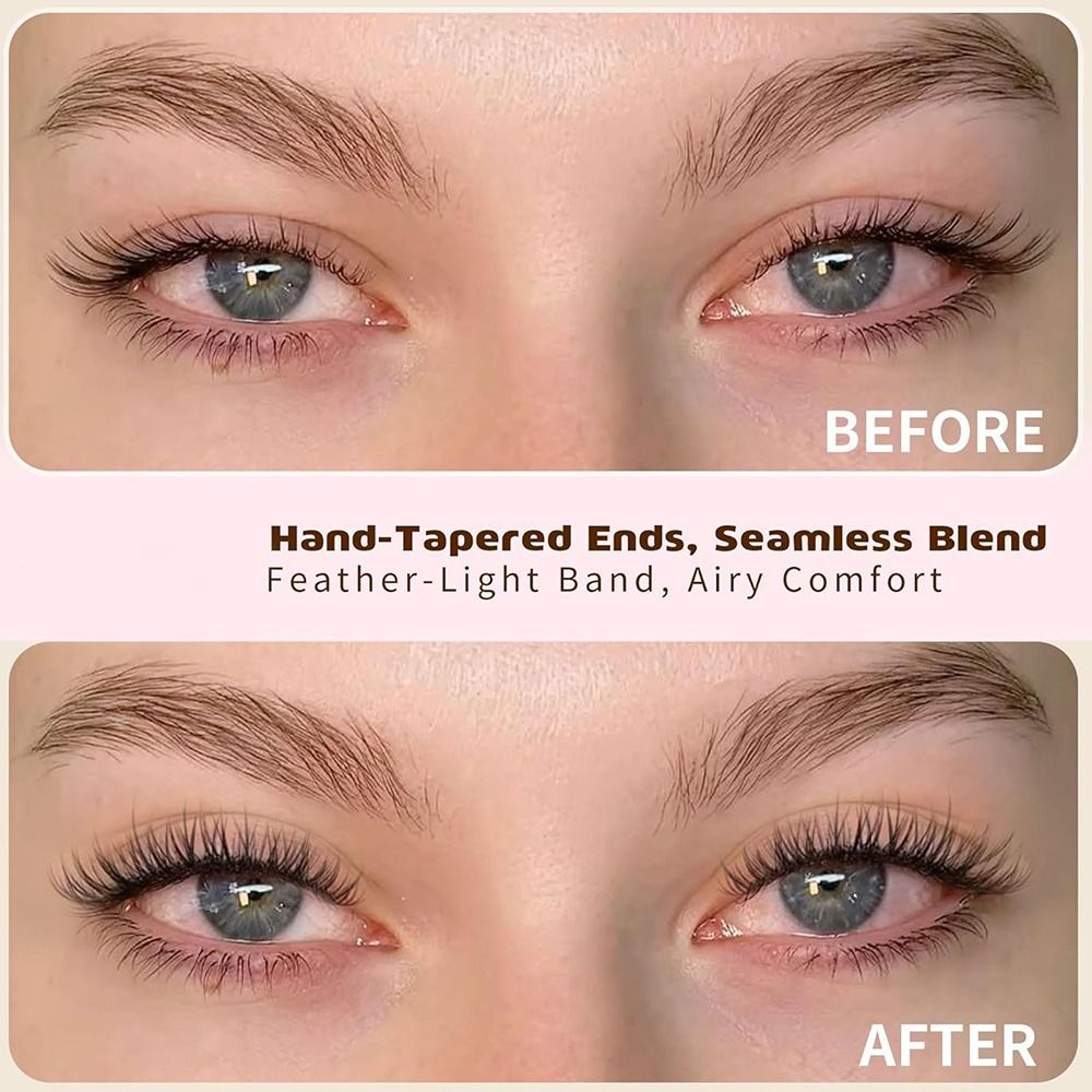 EBINLANDS 10 Đôi Lông Mi, Lông Mi Giả Tự Nhiên Handmade, Khối Lượng Wispy Chồn Lông Mi Giả Trang Điểm Nối Mi
