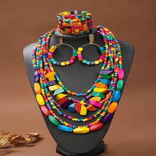 Vòng cổ hạt gỗ Bohemian handmade, cá nhân hóa - Phù hợp làm phụ kiện thời trang cho kỳ nghỉ