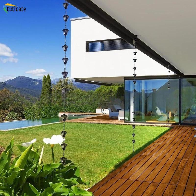 Dây Xích Mưa Cho Máng xối Mưa Bắt Kim Loại Chắc Chắn Treo Thay Thế Trang Trí Cho Downpout Cho Mái hiên Ngoài Trời Sân Sau
