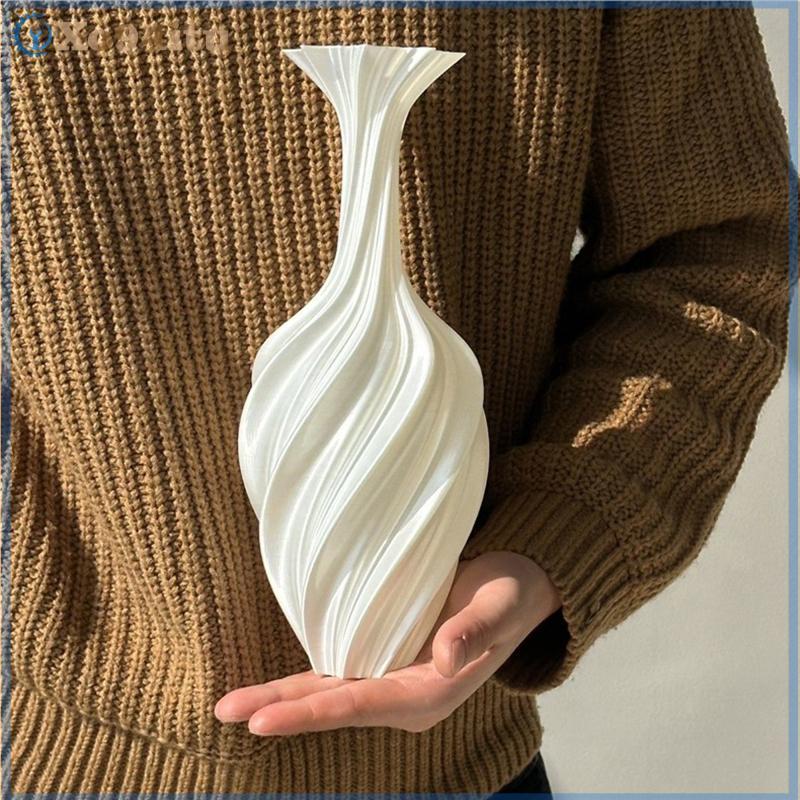 XOITU Bình in 3d Bình hoa phong cách hiện đại Bình hoa có hoa văn xoáy Bình trưng bày hoa thẩm mỹ cho phòng khách Trang trí máy tính để bàn VN