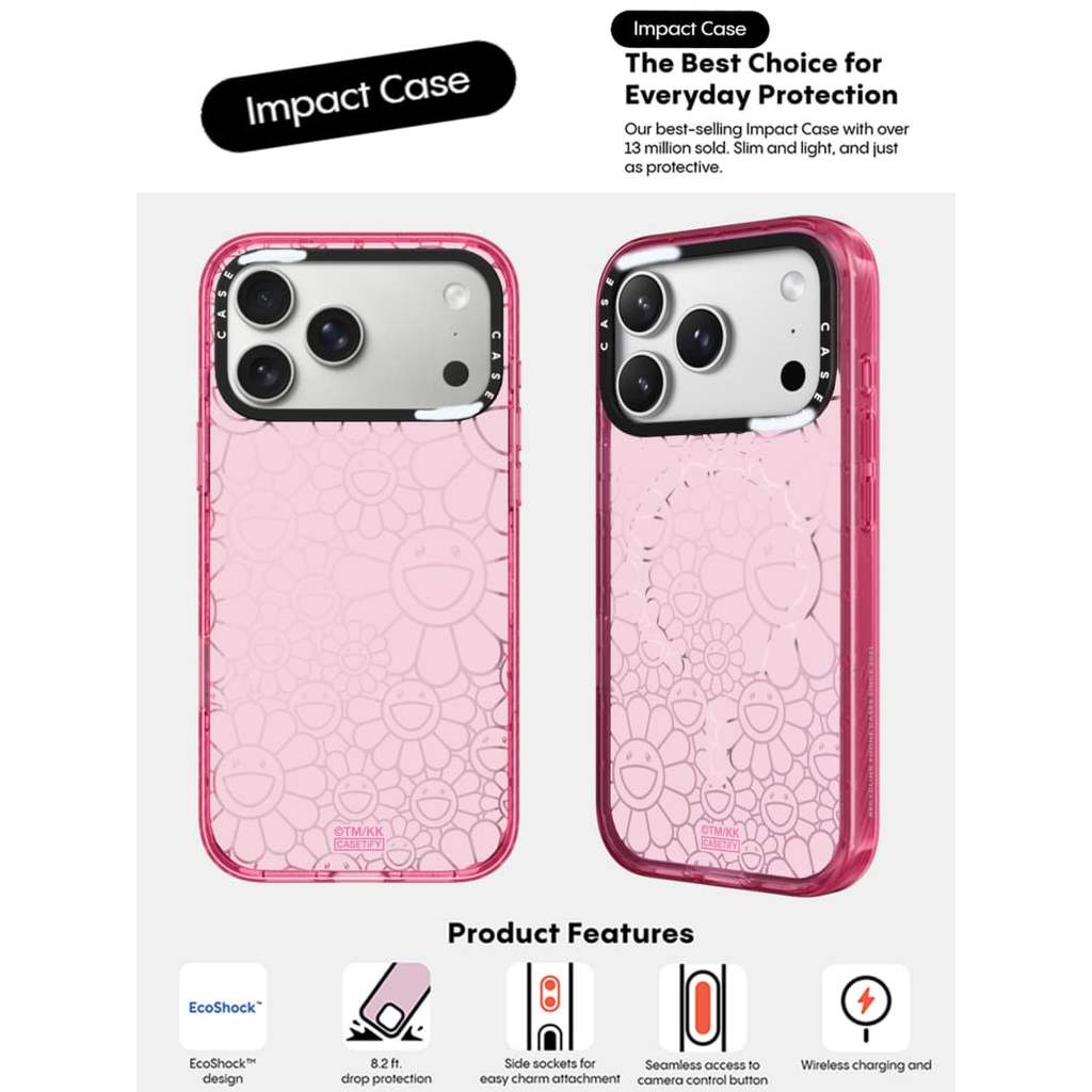CASECASE X Full Màn Hình Hoa Hướng Dương Hồng Fizz Màu Trong Suốt Cứng Hút Từ Tính Tác Động Dành Cho Apple IPhone 12 13 14 15 16 17 Pro Max Air Plus Có Hộp