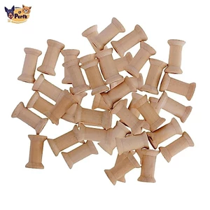 Bộ 50 Vintage Gỗ Tự Nhiên Cổ Điển Bobbin Rỗng Chỉ Ống May Thủ Công