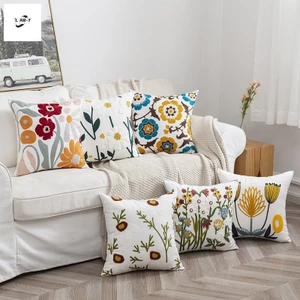 Ốp Gối Khăn Hoa Thêu - Sofa Vải Đệm Văn Phòng Đầu Giường