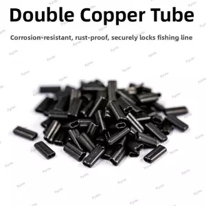 PYCOU 100 Chiếc Đôi Thùng Uốn Tay, 100 Chiếc Đen Dây Câu Cá Trưởng Fixer, Nước Mặn Cấp Ống Kết Nối Loại Đôi Thùng Thiết Kế Ống Câu Cá Nước Mặn