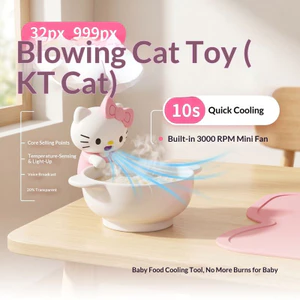 Quạt Kitty Dễ Thương Có Xịt Sương Để Làm Mát Thức Ăn Cho Bé - Quạt Mini USB Di Động Có Pin Tích Hợp