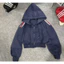 Áo Khoác Nỉ Hoodie Croptop 3 Sọc Form Rộng Khóa Kéo Nữ Dày Dặn Phong Cách Hàn Quốc HIYU 66 STORE