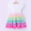 ✿ Váy Tutu xếp tầng cầu vồng ngọt ngào cho bé gái Váy ngắn tay bằng vải Cotton trắng nhiều lớp Trang phục mùa hè