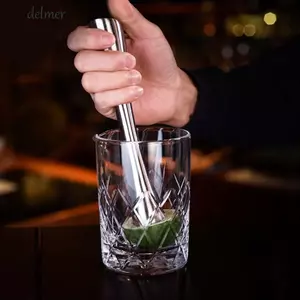 DELMER Mojito Muddler Masher Thanh thép không gỉ Búa Thanh DIY Dụng cụ khuấy
