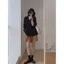 Mùa hè 2026 Plus Size Fat mm Bộ đồ hai mảnh đơn giản Áo ngắn phù hợp với eo cao Sling Đầm dáng ôm hơn