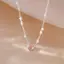 PNPIA- Hàn Quốc Hồng Hình Trái Tim Nelace Cho Nữ Thời Trang Sáng Bóng Pha Lê Mặt Dây Chuyền Nelace Kim Cương Giả Dây Chuyền Đảng Thẩm Mỹ Trang Sức Quà Tặng