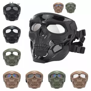 DELMER Đầu Lâu Kính Hình Ma Halloween Cosplay Bảo Vệ Có Thể Điều Chỉnh Bảo Vệ Mắt Hiệp Sĩ Thiết Bị UV Chống Cát Chống Gió Moto Kính Mắt Kính Xe Máy Chống Gió Kính
