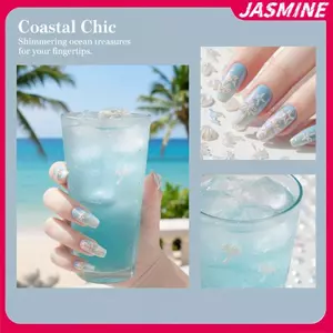JASMINE 50 Chiếc Vỏ Sao Biển Nàng Tiên Cá Đuôi Móng Tay Nghệ Thuật Quyến Rũ Đại Dương Cực Quang Hình Cho Mùa Hè Đi Biển Đảng Trang Trí Móng Tay Nail Tech JASMINE