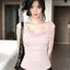 Áo thun ngắn tay hình nấm hồng mùa hè Hot Girl Slim-Fit Slimer Look Niche Gentle Sweet Short All-Match Top Women