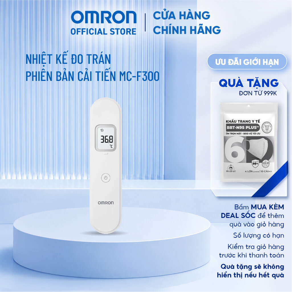 Nhiệt Kế Điện Tử Đo Trán OMRON MC-F300 Chính Hãng – Đo Nhanh 1 Giây, Không Tiếp Xúc, Chính Xác Cao, B