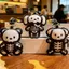 QEARY Halloween Động Vật Móc Khóa, Dễ Thương Sáng Tạo Động Vật Đầu Lâu Túi Mặt Dây Chuyền, Chó Mới Voi Gấu Da PU Ngộ nghĩnh Xe Móc Chìa Khóa Halloween