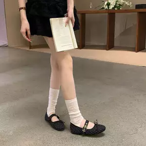 Giày Đế Bằng TT Mùa Hè Phong Cách Mới Nữ Nhỏ Giày Đơn Nơ Ngón Tròn Giày Ballet