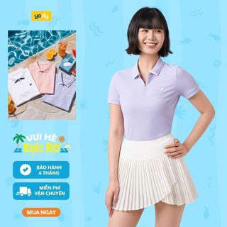 [COOLER & CLOSER] Áo polo nữ dáng slimfit YODY có khóa kéo logo ép in decan cao cấp WCPO26A020