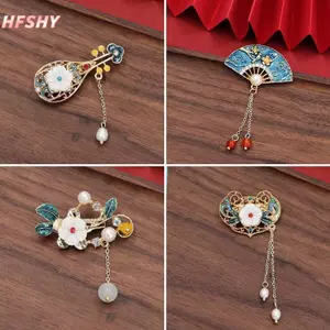 HFSHY 1 Chiếc Thổ Cẩm Phong Cách Quốc Gia Nữ Retro Cao Cấp Corsage Tính Khí sel Pin Sáng Tạo Và Đa Năng VN
