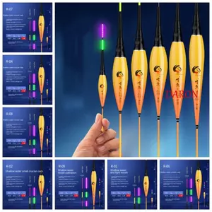 DARON LED Phao câu cá ngắn điện tử, Phao nước nông chân ngắn tổng hợp điện tử, Nano có độ nhạy cao ngắn tổng hợp Nano Câu cá ban đêm