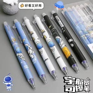 Crystal Blue Press Pen Ma Sát Xóa Được Sinh Viên 0.5 Giá Trị Mặt Đen Tẩy Gel Bút Spaceman Cao