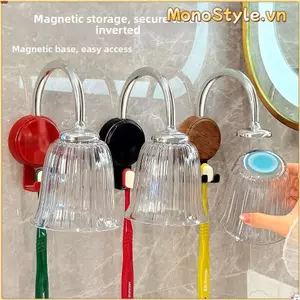 Hộp đựng bàn chải đánh răng hoa MONOSTYLE, Thiết kế tiết kiệm không gian Không lắp đặt máy khoan Hộp đựng bàn chải đánh răng thoát nước từ tính, Hộp đựng cốc đánh răng đảo ngược treo tường