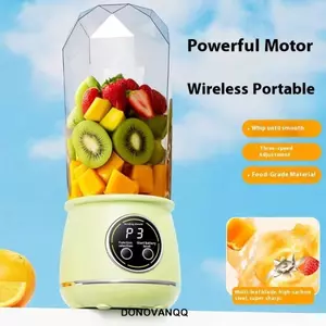Máy ép trái cây điện DONOVANQQ, Chai xay sinh tố cầm tay không dây 550ml, Đa chức năng 10 lưỡi 3 bánh răng Máy xay sinh tố điện dung tích lớn Cốc trái cây tươi