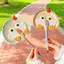 THEGIRL8B Quạt Đuôi Mèo, Quạt Dệt Tay Hoạt Hình Dễ Thương, Quà Tặng Di Động Chim Cánh Cụt Tự Nhiên Mùa Hè Quạt Làm Mát Trang Trí Nhà Cửa