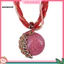 MIC _ Bohemian Nữ Kim Cương Giả Kẻ Sọc Con Công Tròn Giả Opal Mặt Dây Chuyền Vòng Cổ Quà Tặng