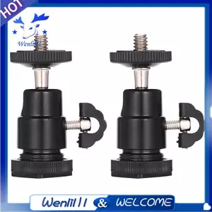 Đầu bi Mini [2 gói] Với bộ chuyển đổi gắn giày nóng 360 độ 1 / 4 Inch Đầu bóng nhỏ xoay đầu siêu nhỏ cho máy ảnh Dslr, máy quay phim, đèn Flash, chân đế đèn, chân đế ba chân