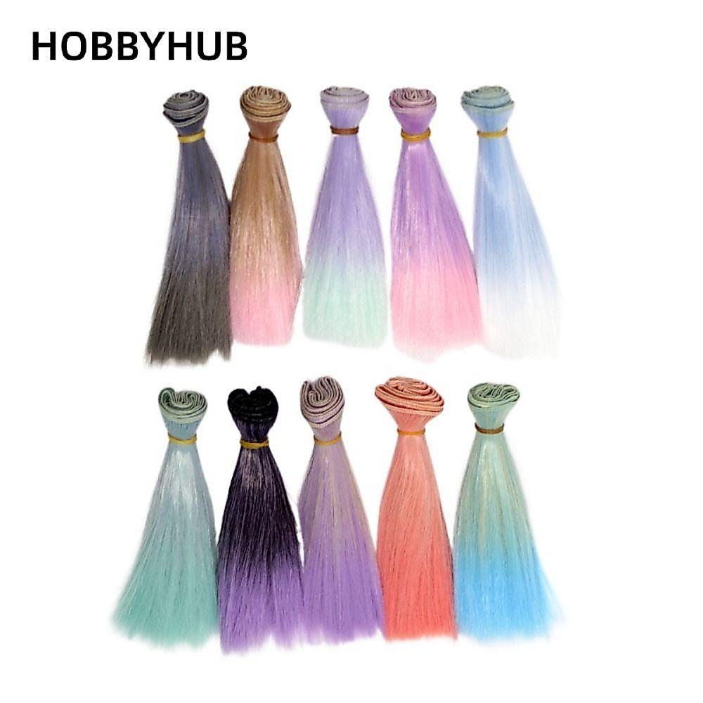 HOBBYHUB Bjd Tóc Giả, Tóc Búp Bê 15 * 100CM Nhiều Màu Sắc, Phụ Kiện Búp Bê DIY Màu Gradient 2024 Cho 1 / 4 1 / 6 1 / 8 Bjd