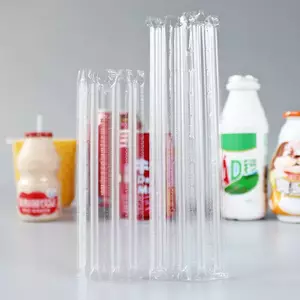 Ziyulinyuk 500 Chiếc DIY Ống Hút Nhựa Dùng Một Lần Ngắn Trong Suốt Đầu Nhọn Mỏng Uống Ống Hút Phụ Kiện Nhà Bếp VN