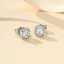 Bông tai đính đá Cubic Zirconia màu hồng thanh lịch với thiết kế hào quang kim cương lấp lánh dành cho nữ
