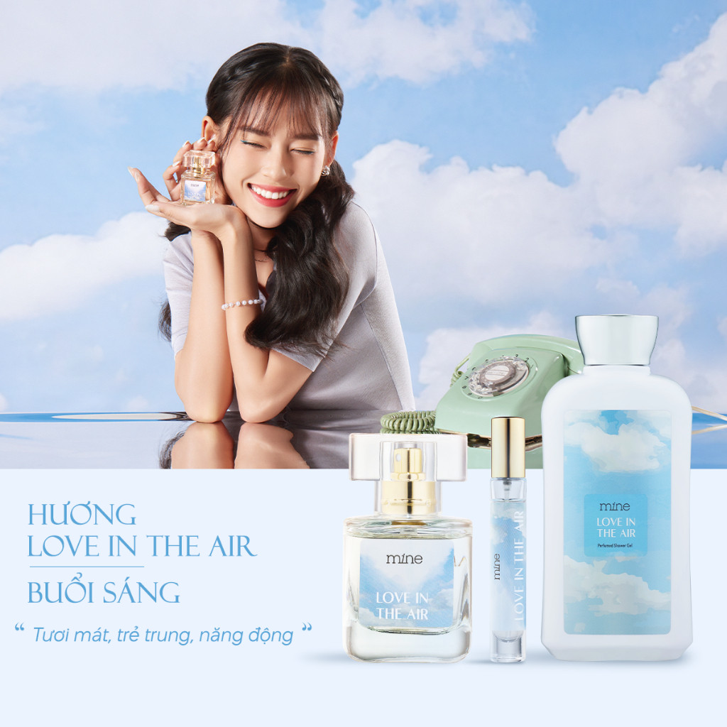 [TẶNG SỮA TẮM GEL VÀNG 339K] Nước Hoa Mine Love In The Air 30ml Hương Lá Xanh Tươi Mát Và Tinh Tế Lưu Hương Lên Đến 8H