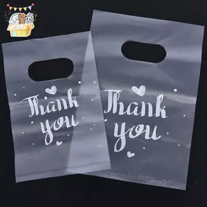 100 Chiếc Mini Cảm Ơn Bạn Túi Quà Nhựa Cưới Túi Kẹo Mua Sắm Túi Đựng ELWW