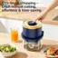 Cốc thủy tinh lớn Máy cắt điện không dây di động 6 lưỡi, dành cho tỏi, thịt, gừng Bộ xử lý thực phẩm tương thích Thiết kế dễ làm sạch